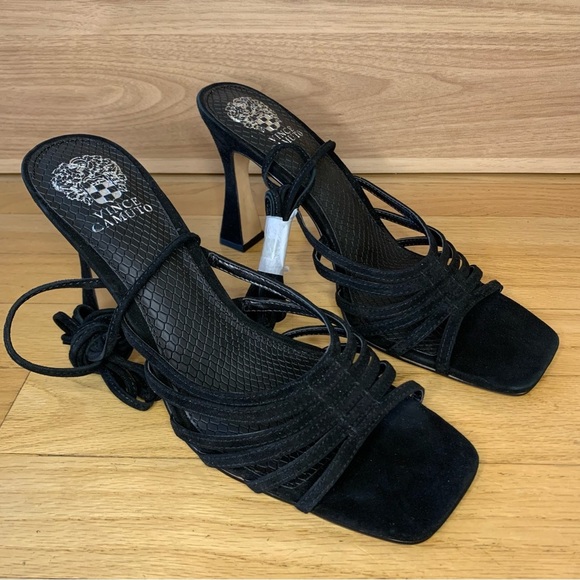 Vince Camuto Roselian Ankle Tie Sandal in Black - Size 10 - Picture 2 of 10